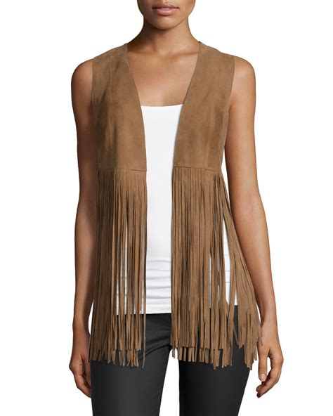 suede fringe vest womens